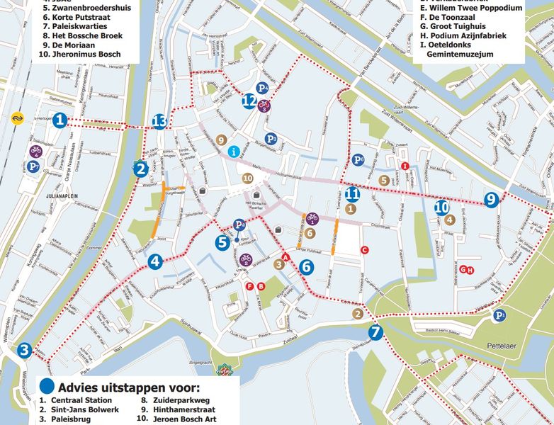 Gratis binnenstadbus route